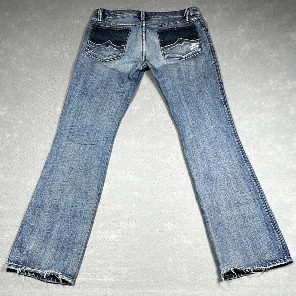 Diesel ZAF Distressed Wash Denim Jeans Button Fly Light Wash W32 L32 - Picture 10 of 15